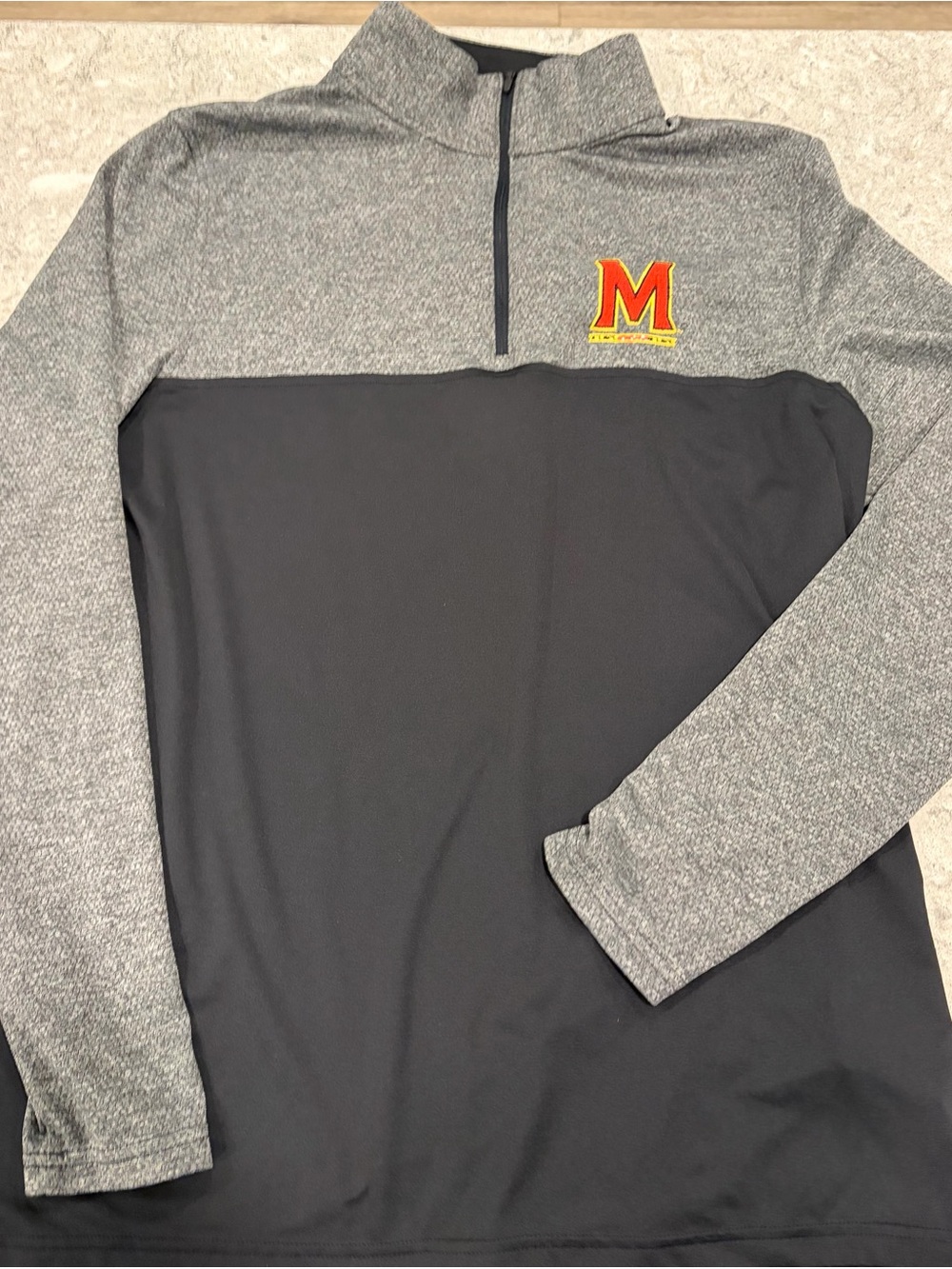 Maryland Terrapins Under Armour Cold Gear Black/Grey Quarter-Zip-Large